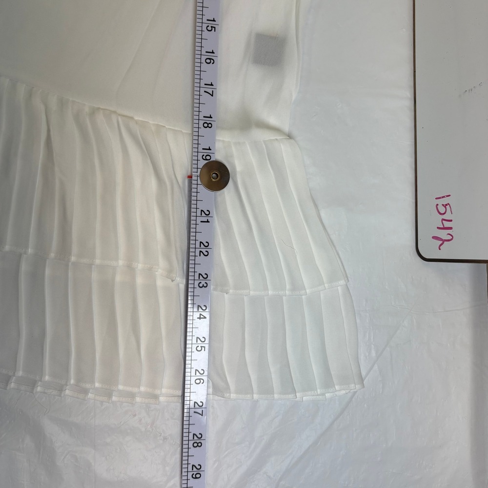Simply Vera Vera Wang White Pleated Hem Bell Sleeve Tunic Blouse XL NEW NWT - Picture 12 of 13